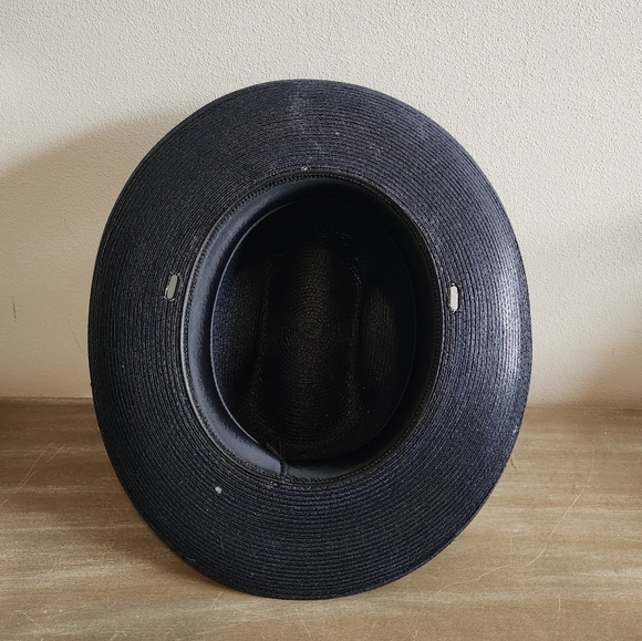 Vintage The Lawman Genuine Milan Dark Blue Sheriff Style Hat Men’s Size 7 3/8 - Picture 8 of 10